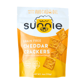 Sunnie Snacks Gluten-Free Grain Free Crackers Cheddar, 113g