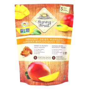 Sunny Fruit Organic Dried Mangoes, 5 Portion Packs