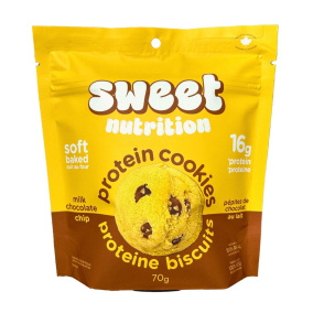 Front of Sweet Nutrition Protein Cookies Milk Chocolate Chip