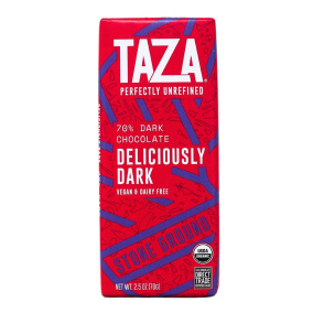 Taza Stone-Ground Organic 70% Dark Chocolate Bar Deliciously Dark, 70g