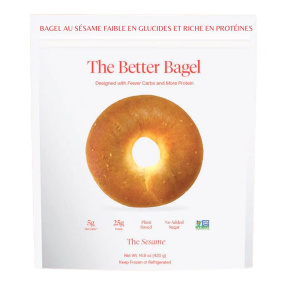 The Better Bagel Low Carb High Protein Bagel Sesame, 4 Pack