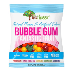 Tree Hugger Natural Vegan Bubble Gum Fantastic Fruit, 56.7g
