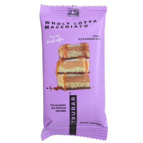 Front of TRUBAR Whole Lotta Macchiato - TRUBAR Protein Bar - Gluten Free Vegan Protein Bar - Coffee Protein Bar