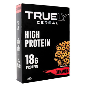 Front of Truely Protein Cereal Cinnamon