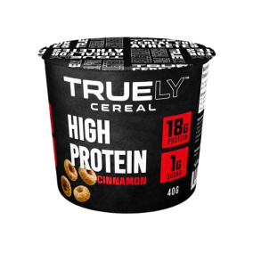 Front of Truely Protein Cereal Cinnamon Cereal Cups To Go