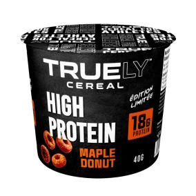 Front of Truely Cereal High Protein Cereal Maple Cereal Cups To Go
