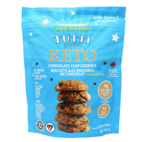 Tutti Gourmet Vegan Keto Chocolate Chip Cookies + MCT Oil, 142g