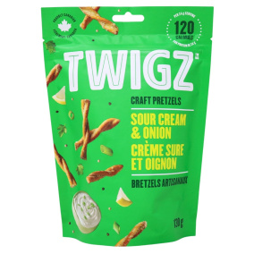 Twigz Baked Craft Pretzels Sour Cream & Onion Canada Front