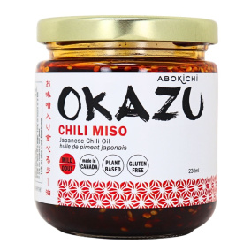 Front of Abokichi Okazu Chili Miso Sesame Oil Condiment, 230mL