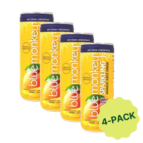 Blue Monkey No Sugar Added Sparkling Juice Mango 4-Pack Canada Front