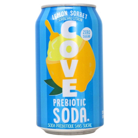 Cove Zero Sugar Prebiotic Soda Lemon Sorbet Front