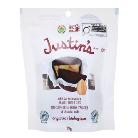 Front of Justin's Mini Dark Chocolate Peanut Butter Cups, 133g