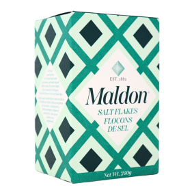 Front of Maldon Sea Salt Flakes