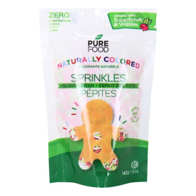 Front of Pure Food by Estee Naturally-Coloured Sprinkles Holiday Cheer, 142g - Sugar Sprinkles, Candy Sprinkles, Sprinkles For Cake Decorating, Jimmies Sprinkles