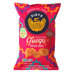 Front of Siete Grain-Free Kettle Cooked Potato Chips Fuego, 156g