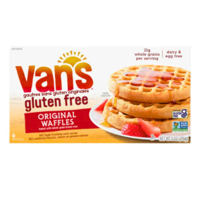 Front of Vans Waffles - Gluten Free Waffles - Frozen Gluten-Free Waffles - Healthy Frozen Waffles - Dairy-Free Waffles - Egg-Free Waffles - Original Waffles