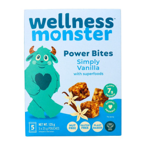 Wellness Monster Power Bites Simply Vanilla With Superfoods, 5 Pouches