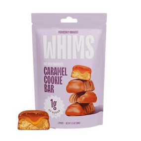 Whims Oatmilk Chocolate Caramel Cookie Bar Canada Front