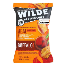 Front of WILDE Protein Chips Buffalo - Keto Chicken Chips - Keto Protein Chips - Low Carb Protein Chips