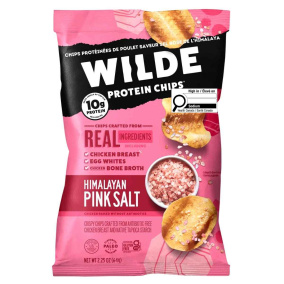Front of WILDE Protein Chips Himalayan Pink Salt - Healthy Chicken Chips - Keto Chicken Chips - Low Carb Protein Chips