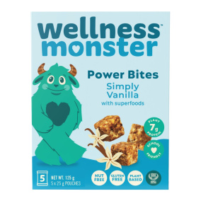 Wellness Monster Power Bites Simply Vanilla With Superfoods, 5 Pouches