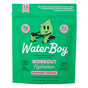 Front of Waterboy Electrolytes - Waterboy Hydration - Replenishing Electrolytes - Electrolytes For Athletes - Sugar-Free Electrolyes - Strawberry Lemonade Electrolytes