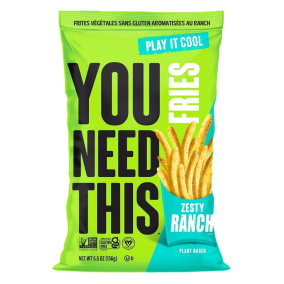 Front of YOU NEED THIS Fries Zesty Vegan Ranch Chips