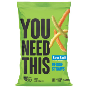 YOU NEED THIS Plant-Based Veggie Straws Sea Salt, 156g