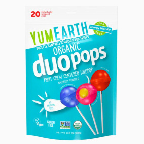 Front of YumEarth Lollipops - Organic Lollipops - Healthy Lollipops - YumEarth Duopops - Fruit Chew Centred Lollipop