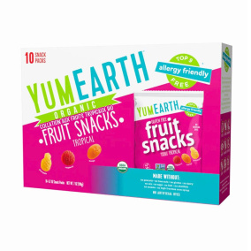 Front of YumEarth Organic Fruit Snacks - Yum Earth Canada - YumEarth Tropical Fruit Snacks