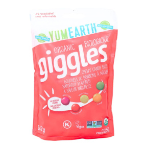 Front of YumEarth Giggles Organic Chewy Fruit Candy Bites Healthy Skittles