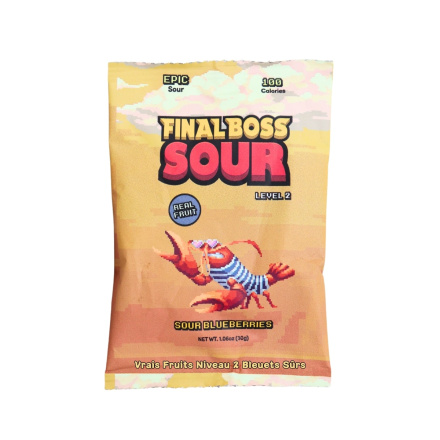 Final Boss Sour Real Fruit Level 2 Sour Blueberries Front