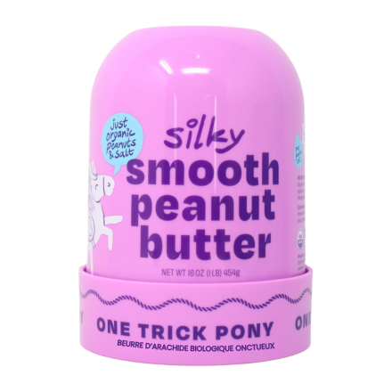 One Trick Pony Organic Silky Smooth Peanut Butter, 454g Front