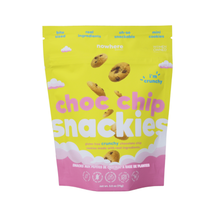 Nowhere Bakery Plant-Based Choc Chip Snackies Front