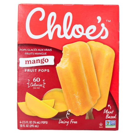 Chloe’s Real Fruit Pops Mango Front