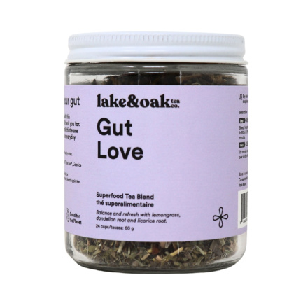 Lake & Oak Tea Co. Loose Leaf Superfood Tea Blend Gut Love Front
