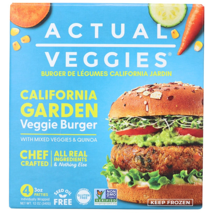 Actual Veggies California Garden Veggie Burger Front
