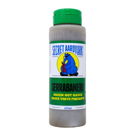 Secret Aardvark Non-GMO Serrabanero Green Hot Sauce Front