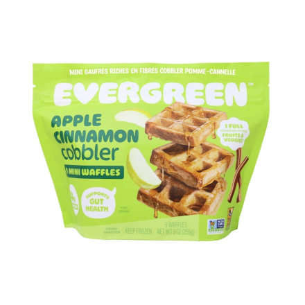 Evergreen High-Fibre Mini Waffles Apple Cinnamon Cobbler Front