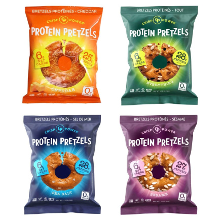 CRISP POWER Keto Plant-Based Protein Pretzels Variety Pack Front