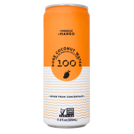 100 Coconuts Pure Coconut Water Drink Mango Canada Front