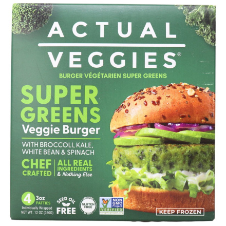Actual Veggies Super Greens Veggie Burger Front