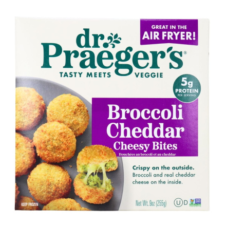 Dr. Praeger’s Broccoli Cheddar Cheesy Bites Front