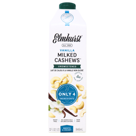 Elmhurst Unsweetened Vanilla Cashew Milk Front