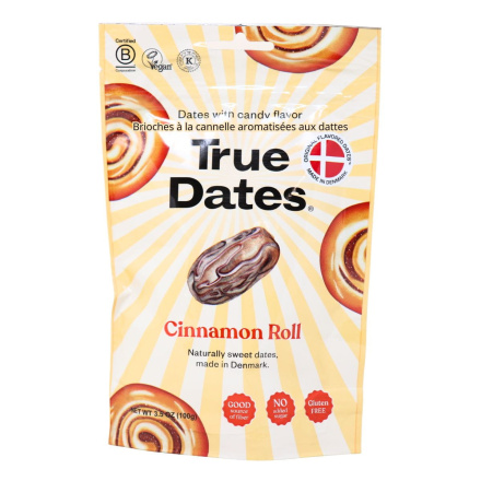True Dates Flavoured Date Snacks Cinnamon Roll Front