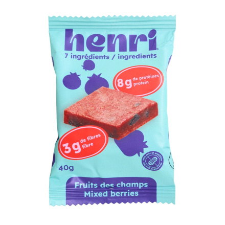 Henri Gluten-Free Snack Bar Mixed Berry Front