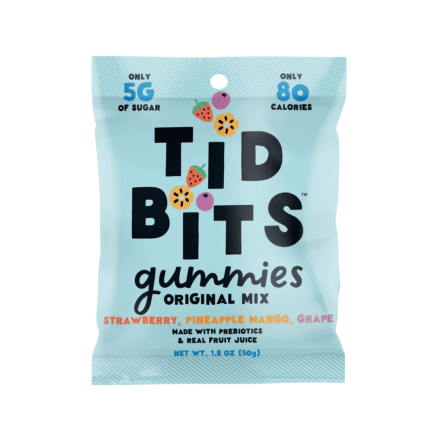 TIDBITS Low Sugar Gummies Original Mix 5-Pack, 50g each