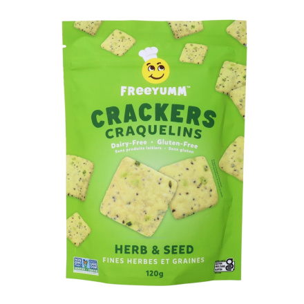 Freeyumm Allergen-Free Gluten-Free Crackers Herb & Seed Front
