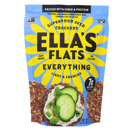 Ella’s Flats Grain-Free Superfood Seed Crackers Everything Front