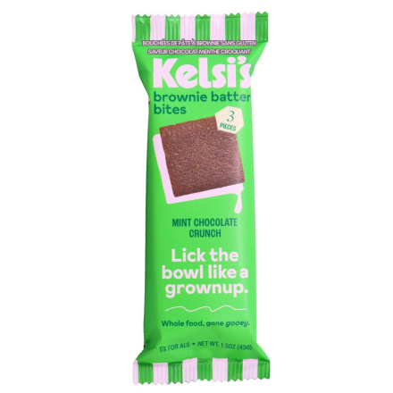 Kelsi’s Gluten-Free Brownie Batter Bites Mint Chocolate Crunch Front